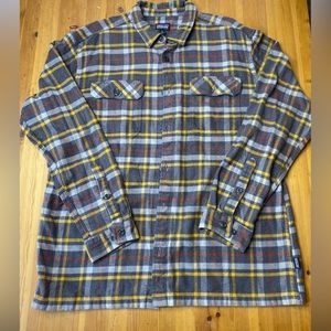 Patagonia Organic Cotton Mens Flannel Long Sleeve Plaid Shirt XL
